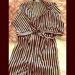 Silky Black and White Robe